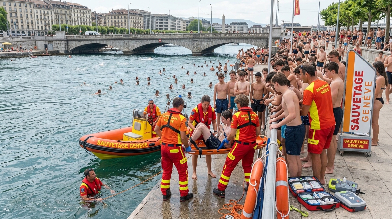Secours en rivière — la Jonction, Genève